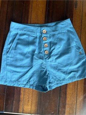 Roxy High-Waist Turquoise Button-Front Women’s Shorts